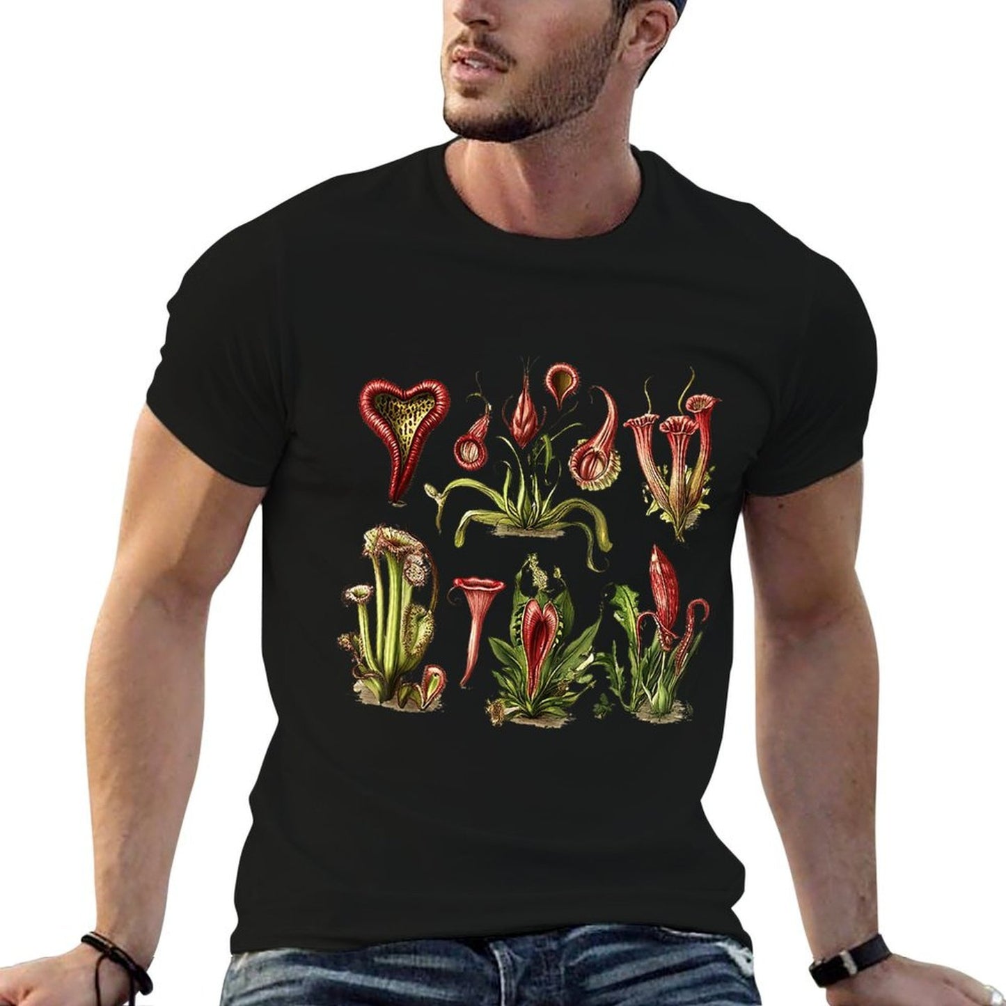 Vintage Carnivorous Plant Botanical Floral Plant Gardening Moisture-wicking T-Shirt