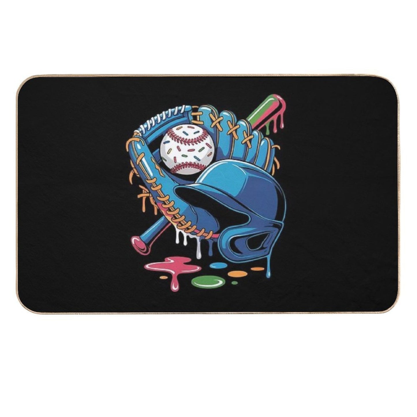 Ice Cream Drip Baseball Stuff Baseball Drip For Boys Long-Lasting Bath Mat
