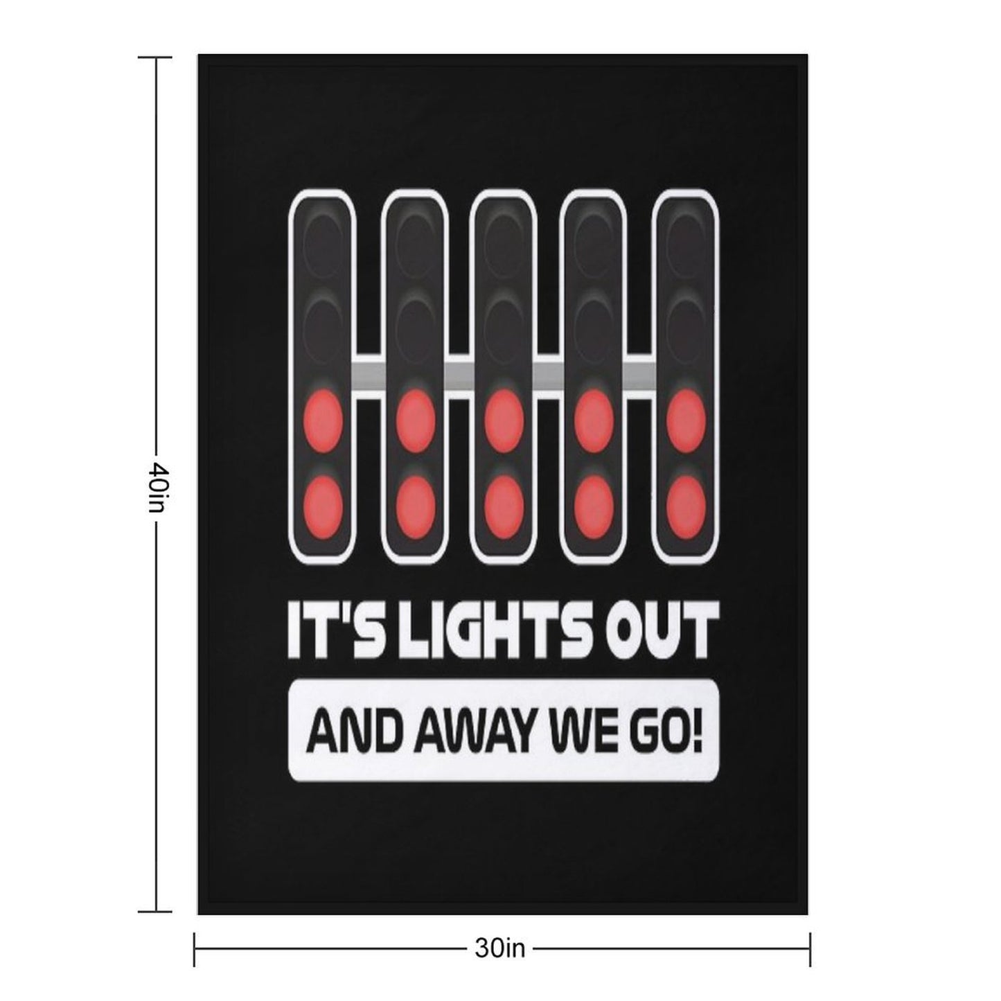 It's Lights Out And Away We Go! - Version 2 (White) Premium Throw Blanket