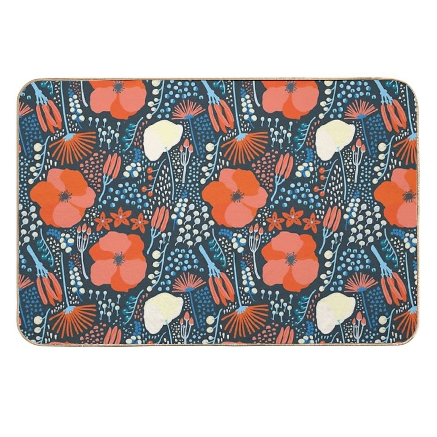 Summer Field Colorful Pattern Anti-Trip Bath Mat