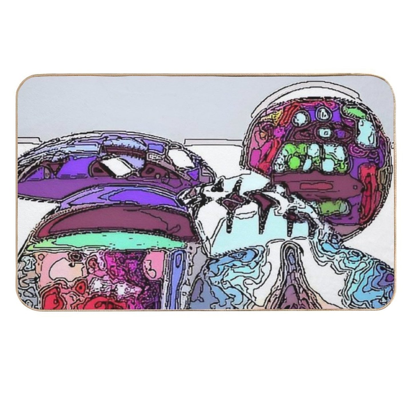 Disc Poster 1 Abstract Space Age Odorless Bath Mat