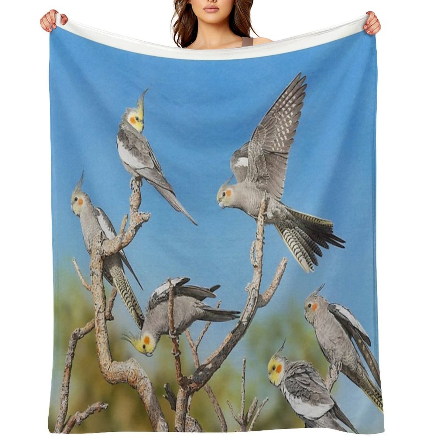 Rise And Shine (Cockatiels) Shrink-resistant Throw Blanket