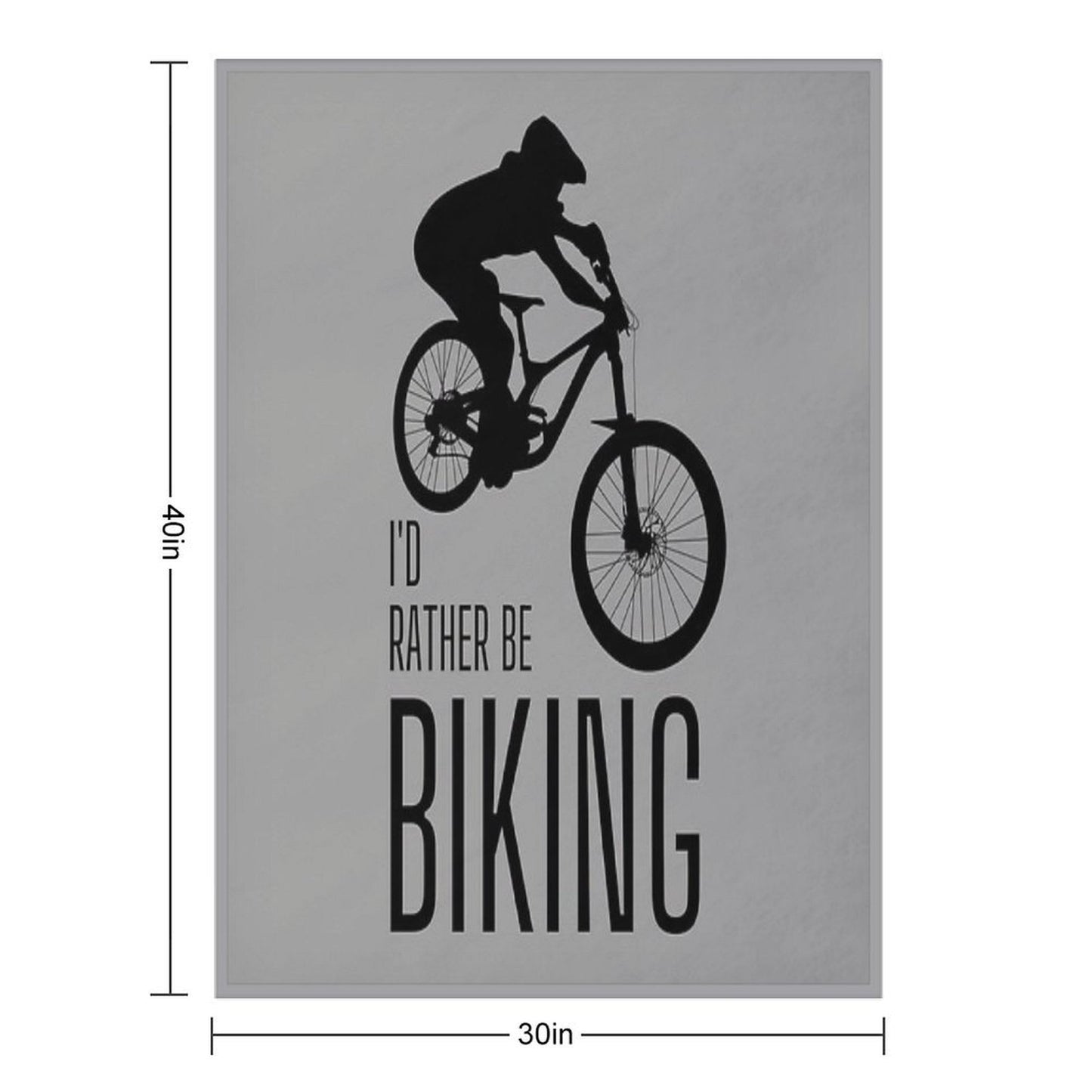 I'd Rather Be Biking. MTB. Mountain Biker. Downhill. Black Lightweight Throw Blanket
