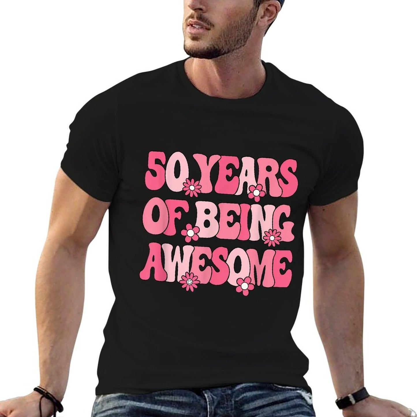 50 Years Of Being Awesome 50 Years Old Women 50th Birthday Slim-fit Cut T-Shirt