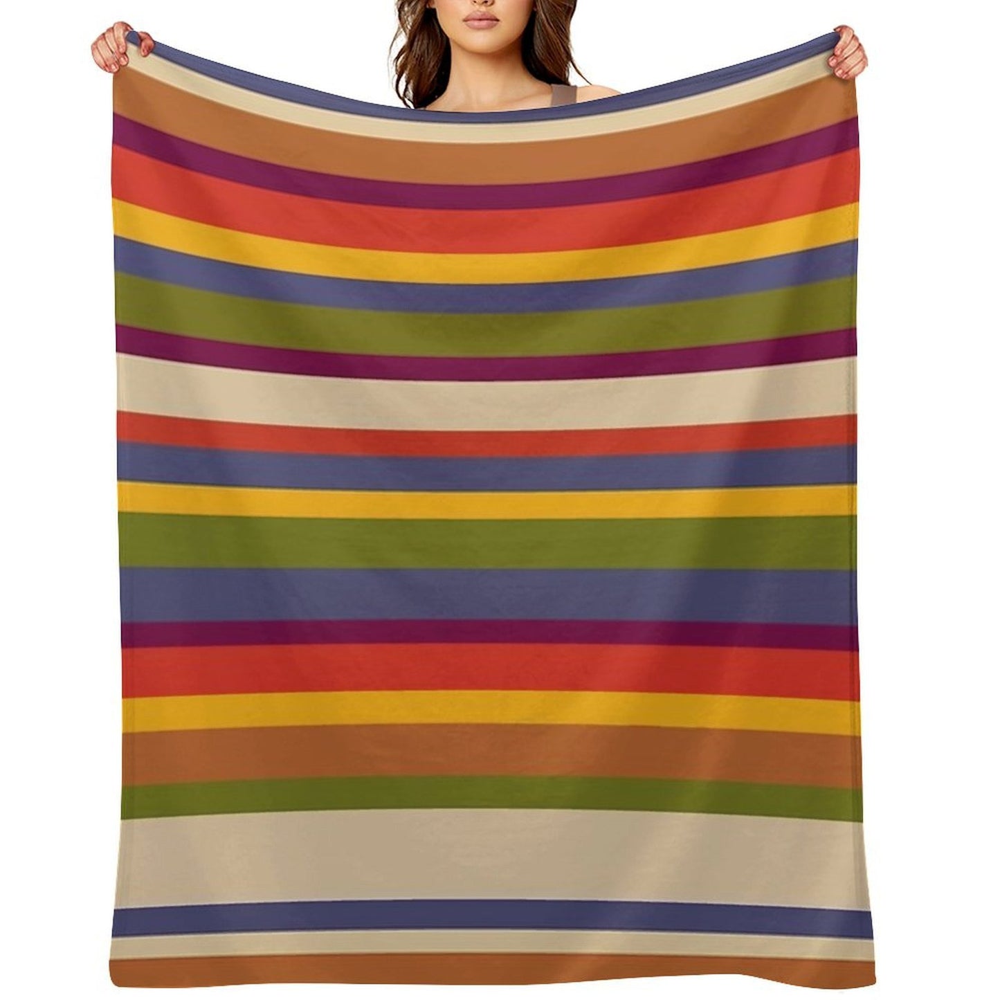 6th Doctor Scarf Pattern Plush Throw Blanket