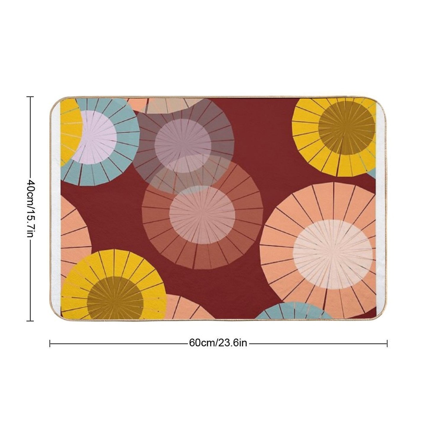 Abstract Floral Pattern Dirt-Trapping Bath Mat