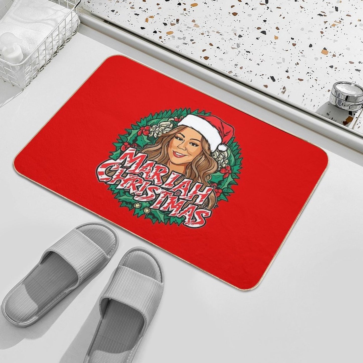 Mariah Christmas Odorless Bath Mat