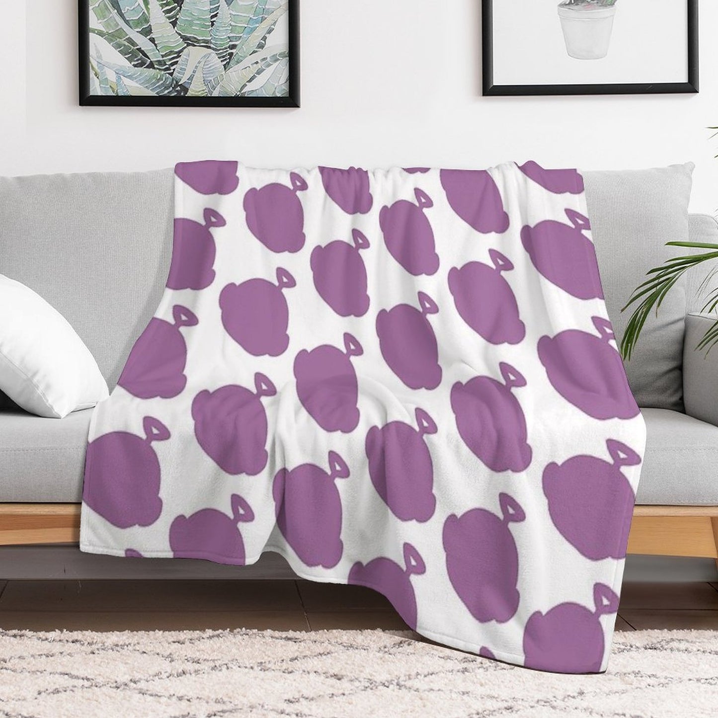 Tinky Winky Silhouette Machine-washable Throw Blanket