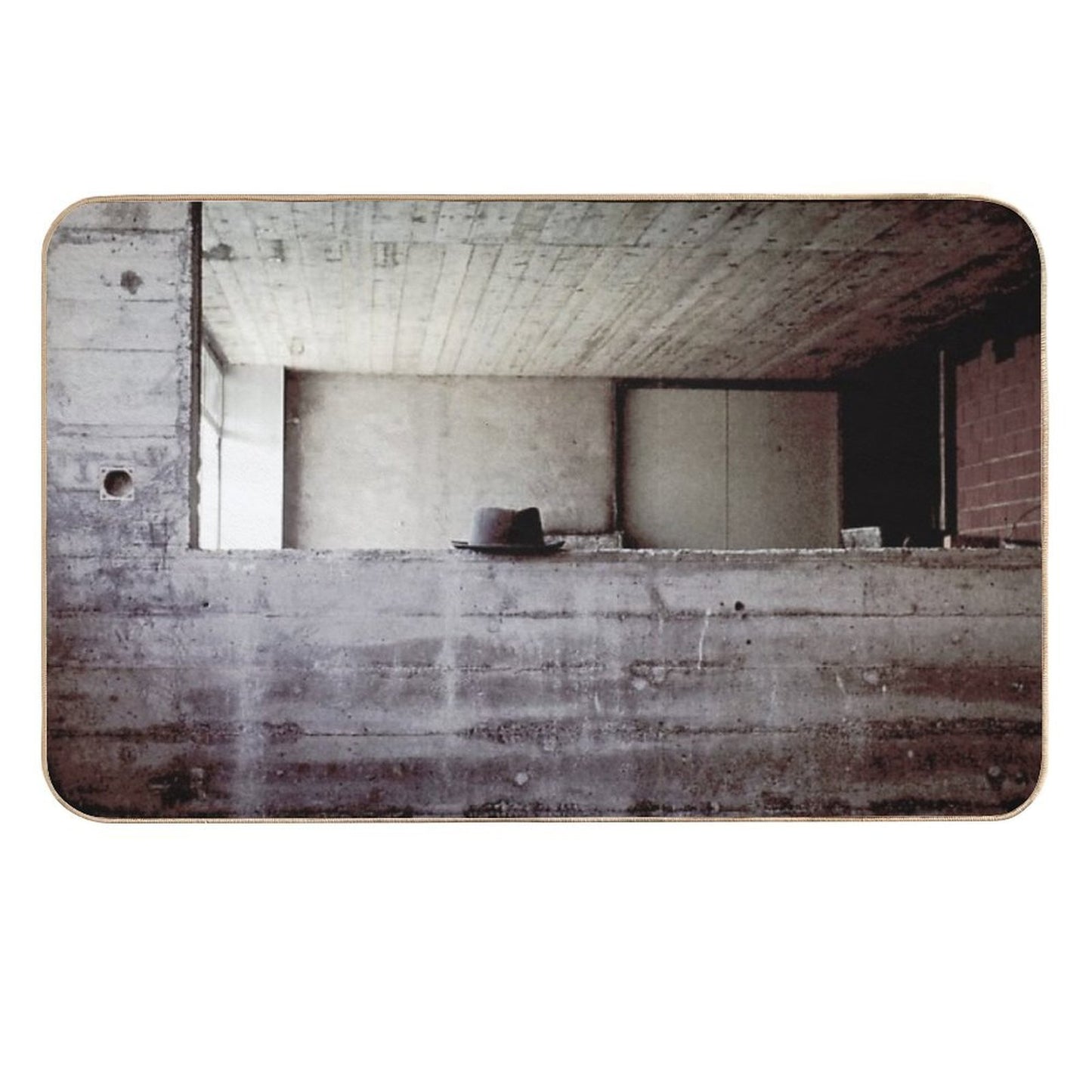 Hat During Lunchbreak Building Photolab in Rotkreuz, Switzerland 1968 Pet-Safe Bath Mat