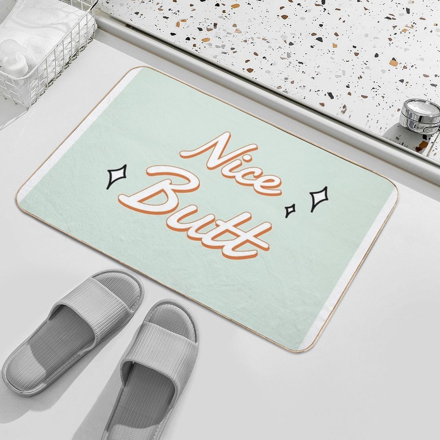 Nice Butt Bathroom Art Pet-Safe Bath Mat