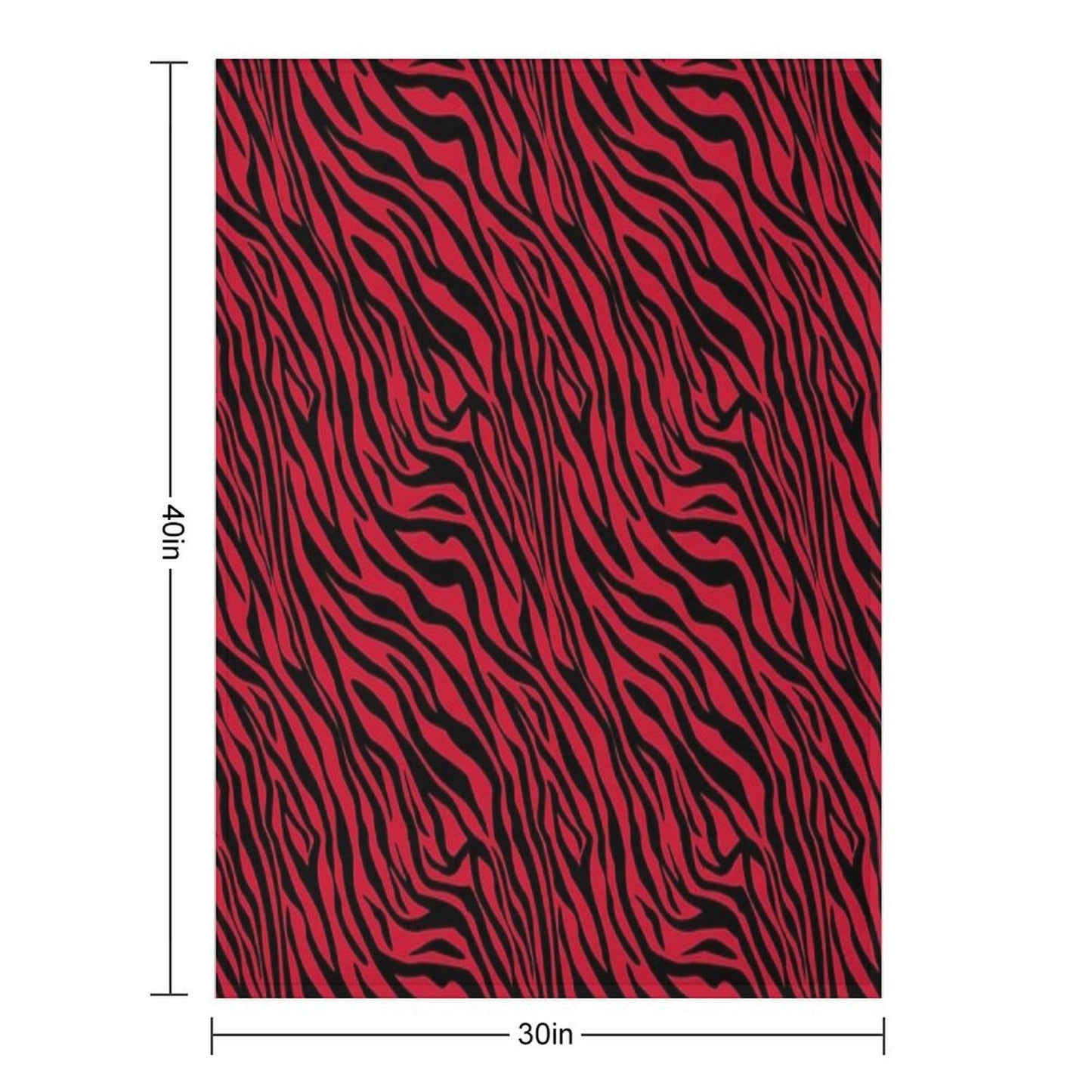 Red Zebra Print, Animal Print Compact Throw Blanket