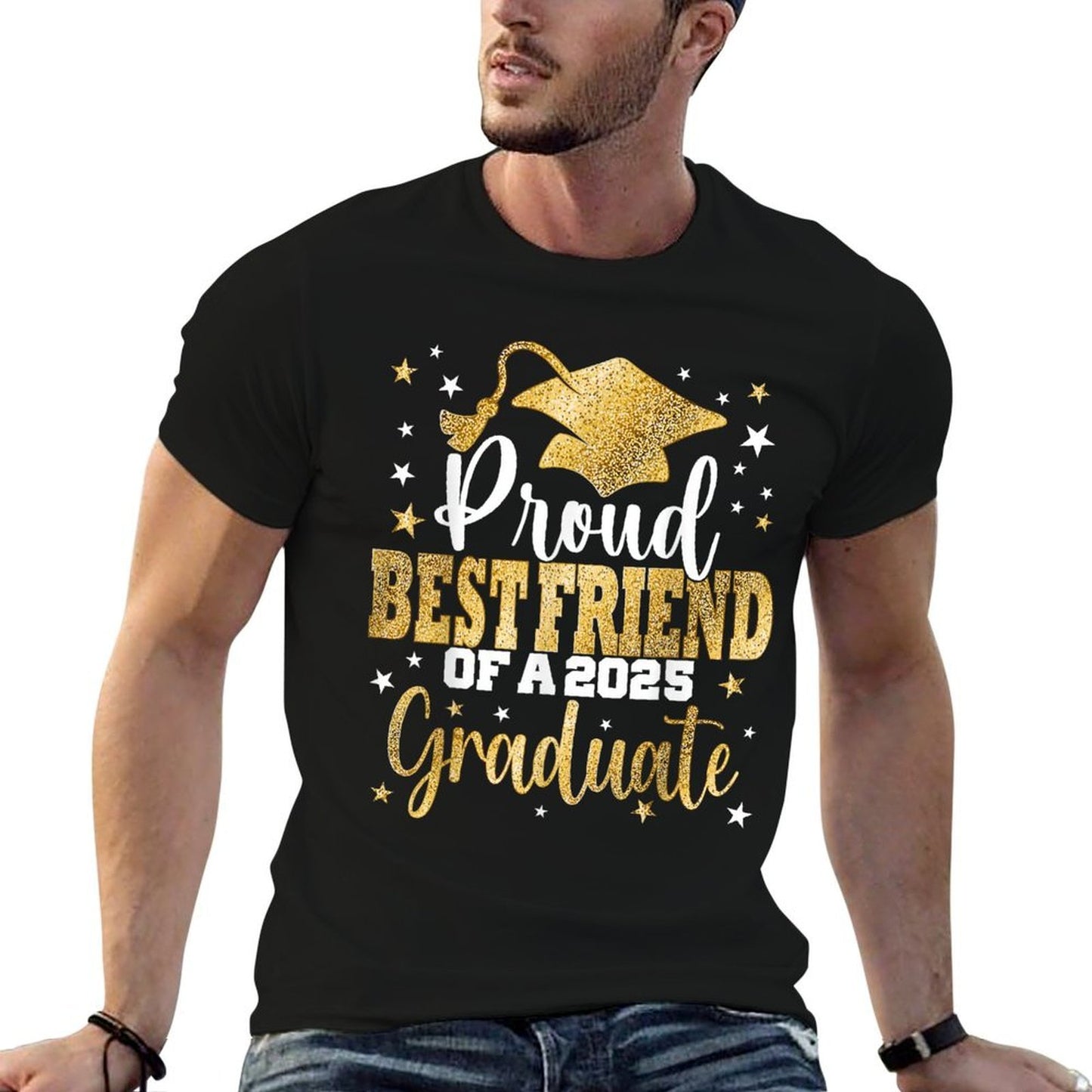 Proud Best Friend Of A Class 2025 Graduate Senior Graduation Vintage-inspired T-Shirt