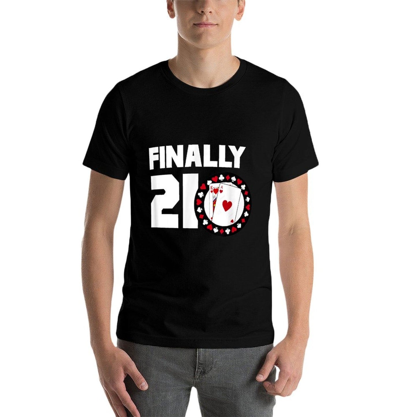21 Years Old - 21st Birthday Poker Vintage-inspired T-Shirt