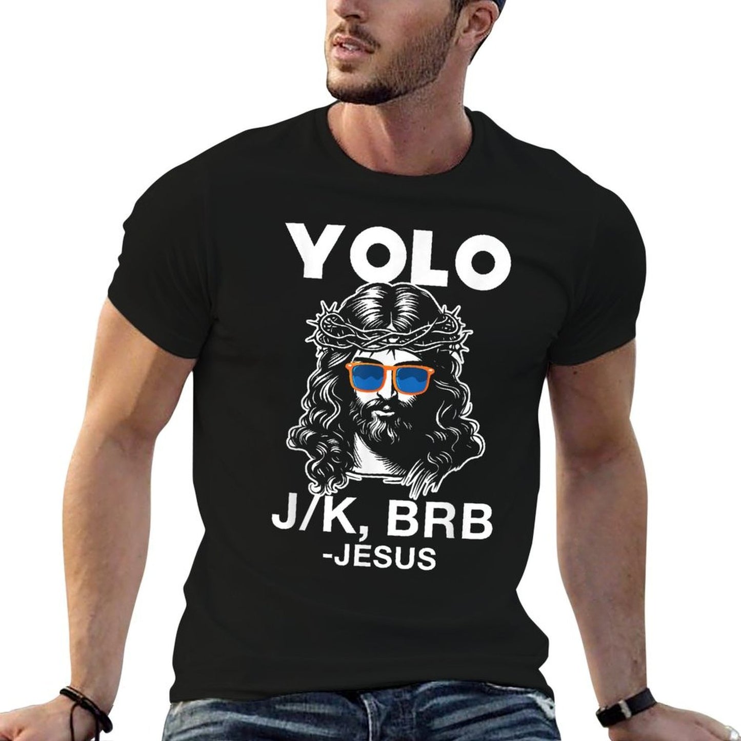 Funny Jesus Easter Resurrection YOLO JK BRB Meme Lightweight T-Shirt