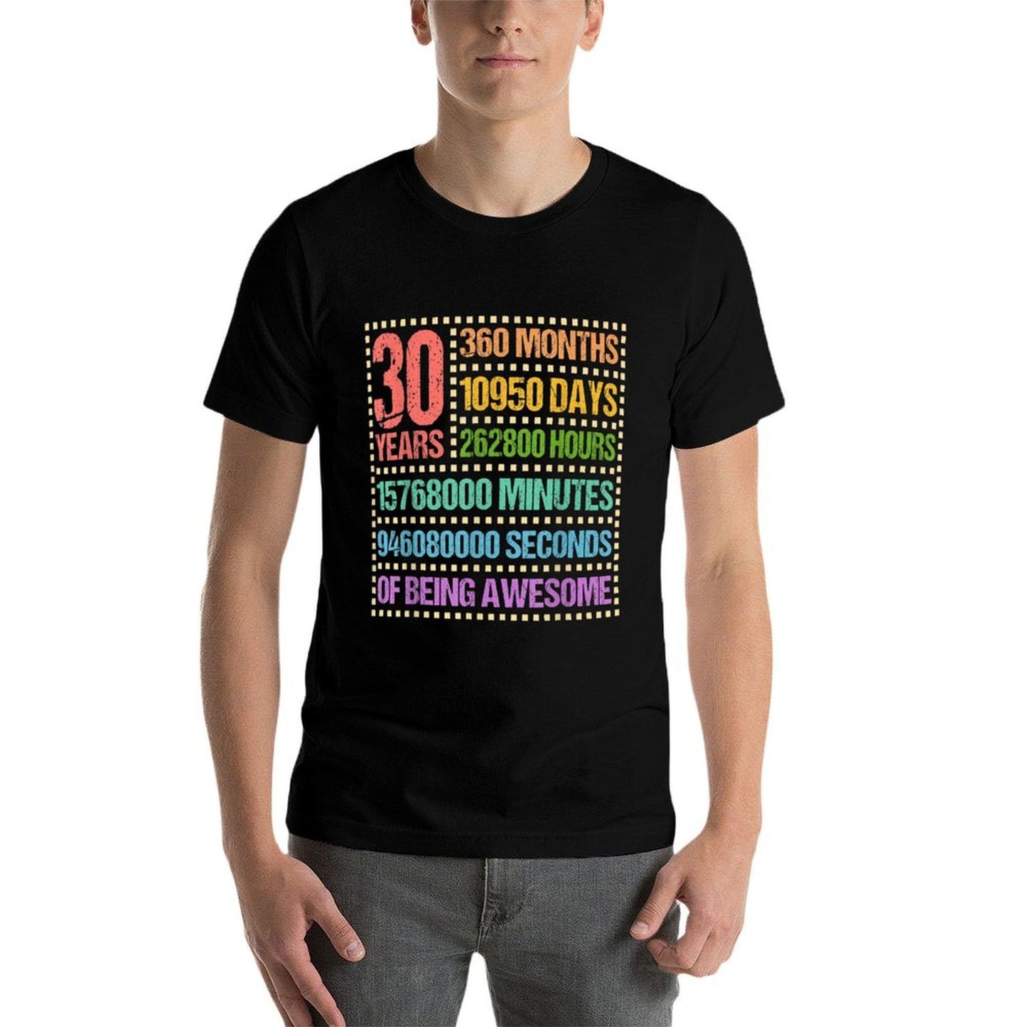 30 Years 360 Months Of Being Awesome 30th Birthday High-quality Stitching T-Shirt