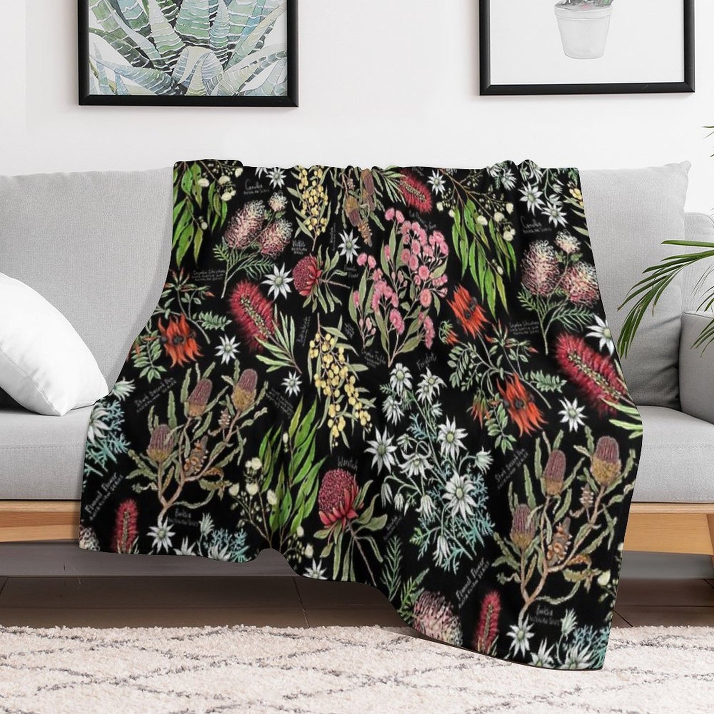 Australian Botanics - Jet Black Easy Care Throw Blanket