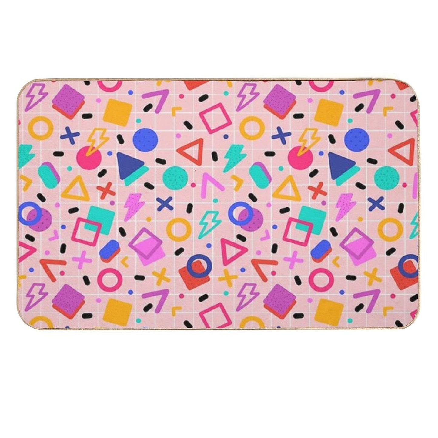 Retro Bright Memphis Pattern Odorless Bath Mat