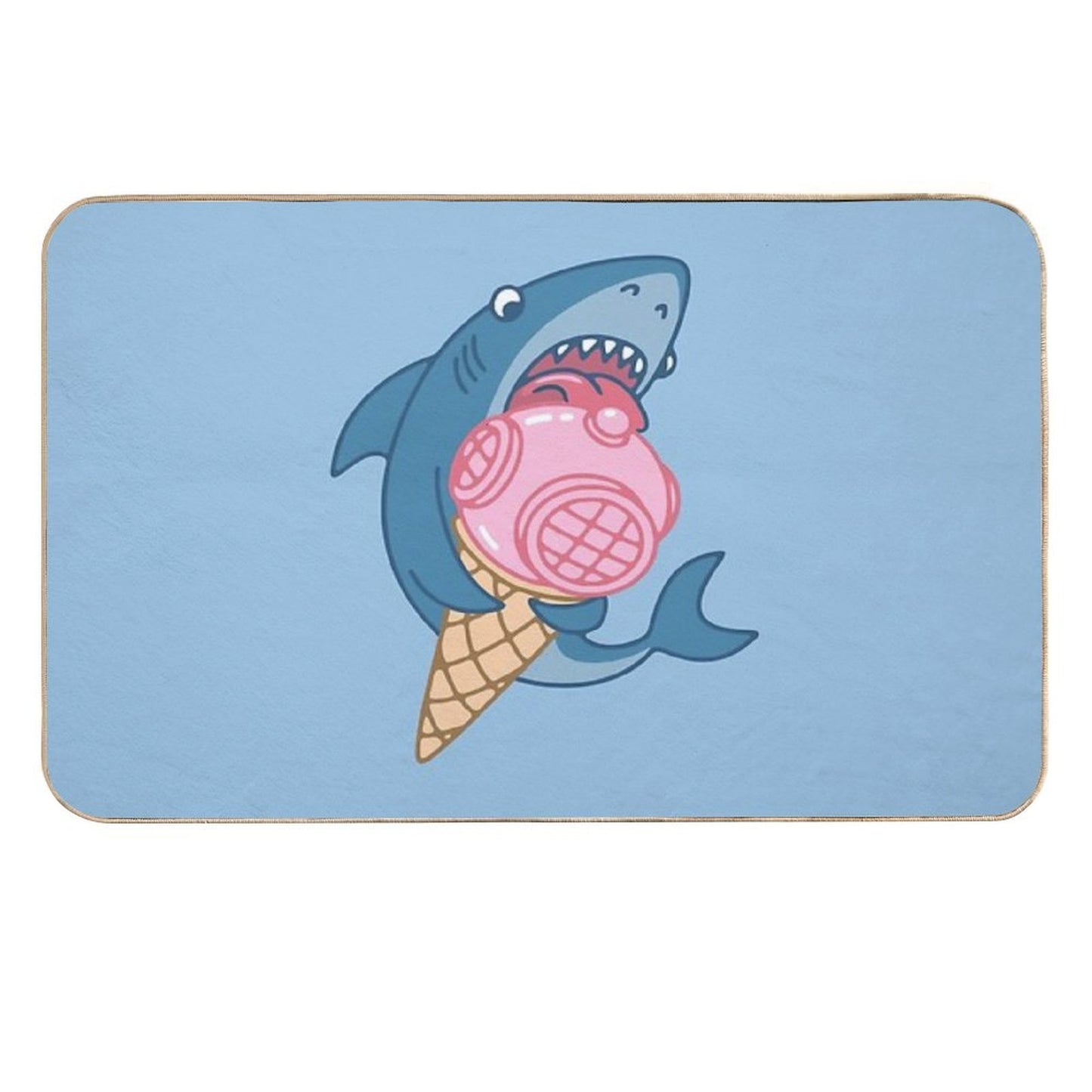 SHARK AND ICE CREAM Anti-Trip Bath Mat