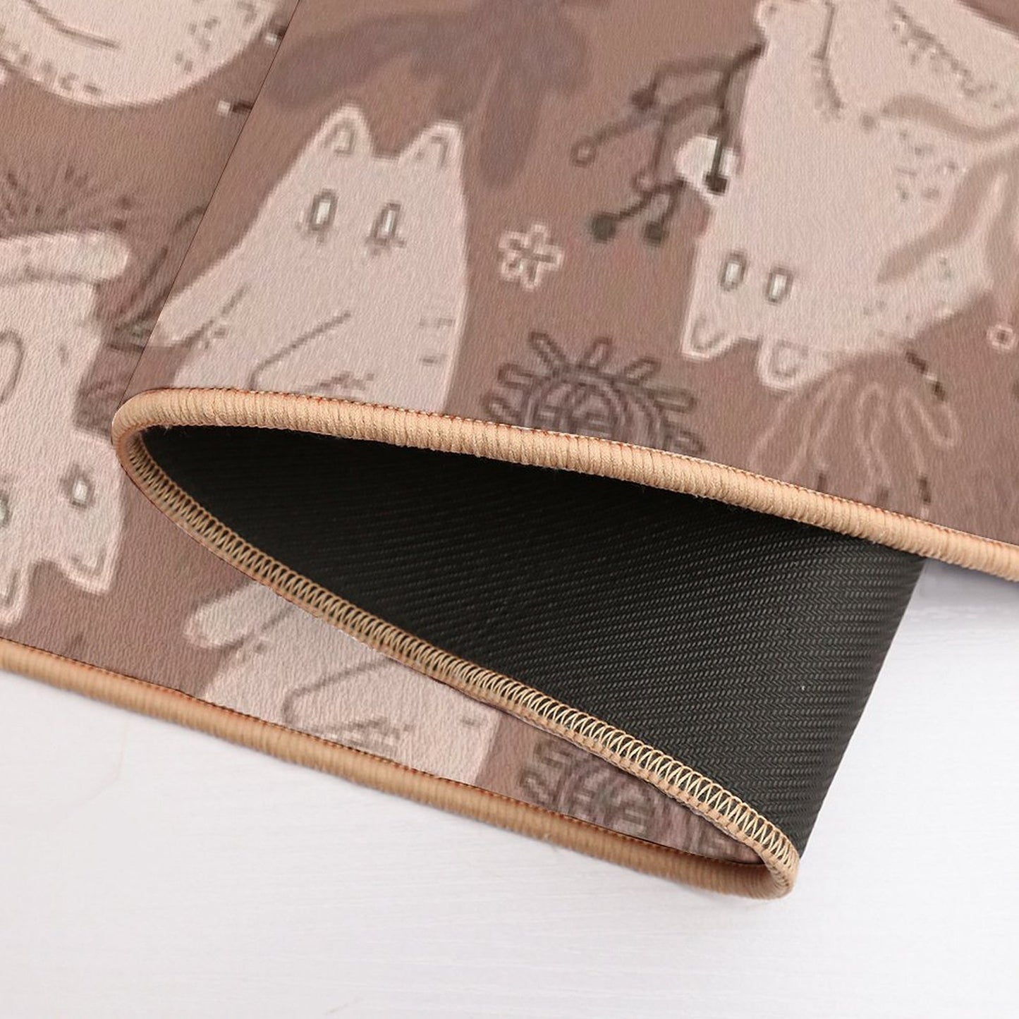 Mocha Mousse 2025 Color of The Year Whiskers Non-Slip Bath Mat