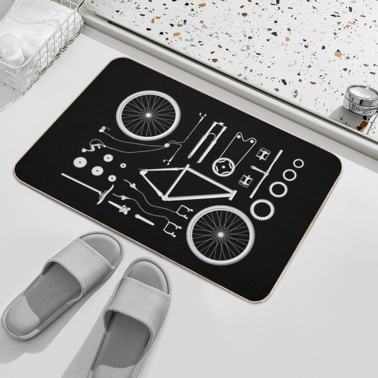Bike Exploded Toxin-Free Bath Mat