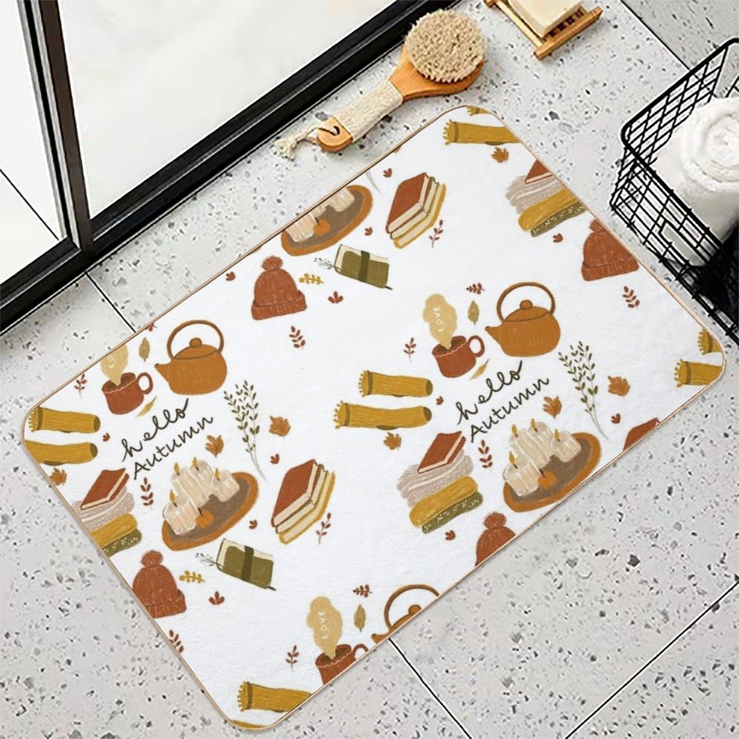 Autumn Cozy Vibes Stain-Proof Bath Mat
