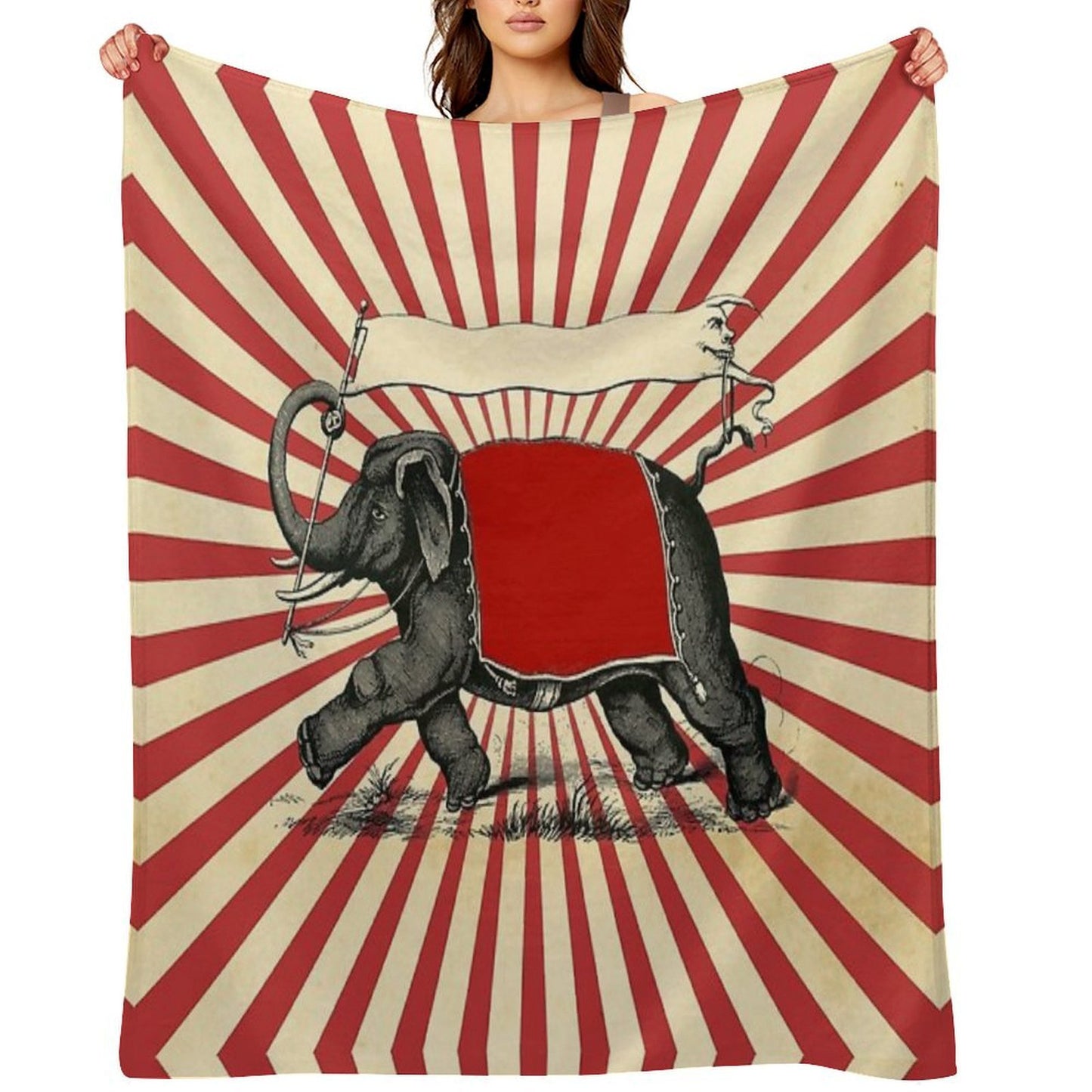 Circus Elephant Vintage Poster Pop Wall Street Art Quick-dry Throw Blanket