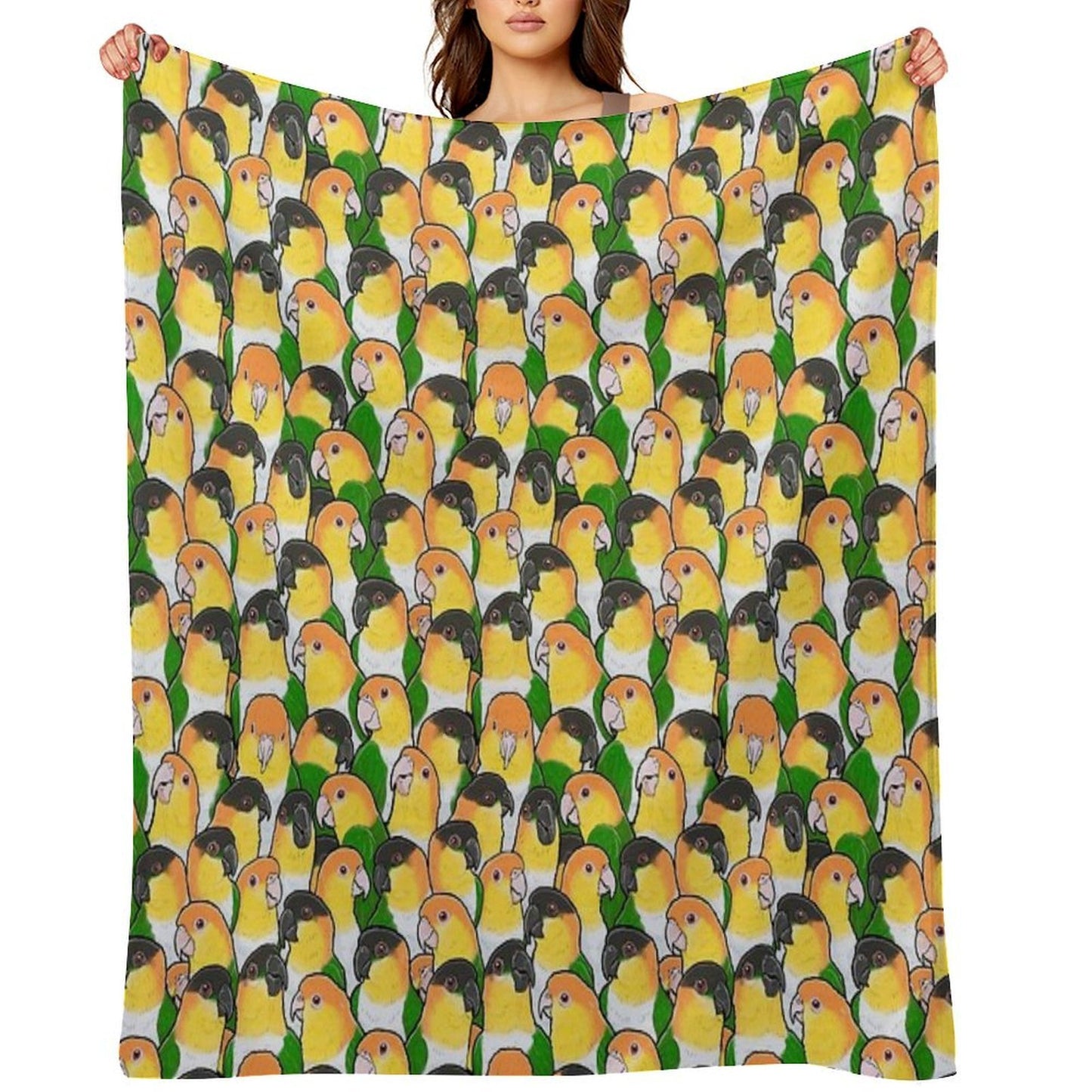 Caique Parrots Wrinkle-free Throw Blanket
