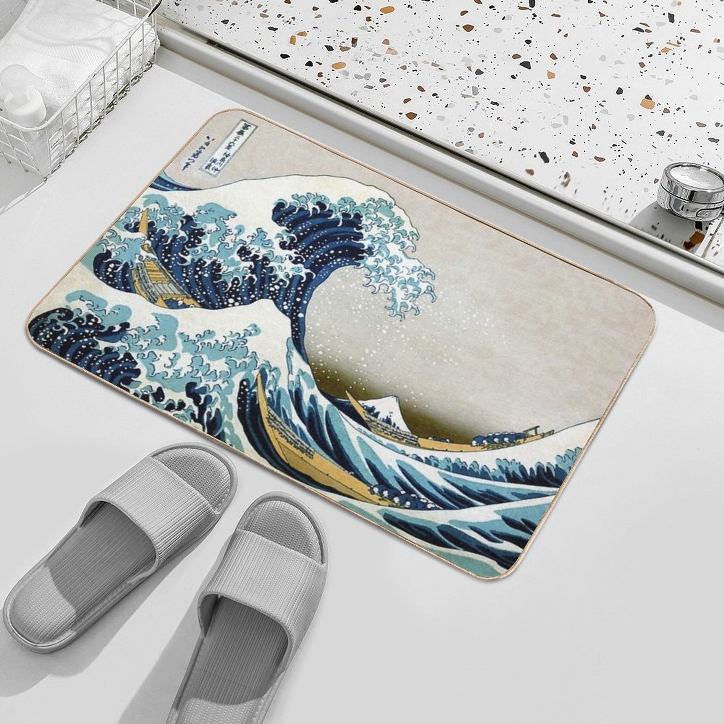 The Great Wave, Famous Japanese Artwork Rapid-Drying Bath Mat
