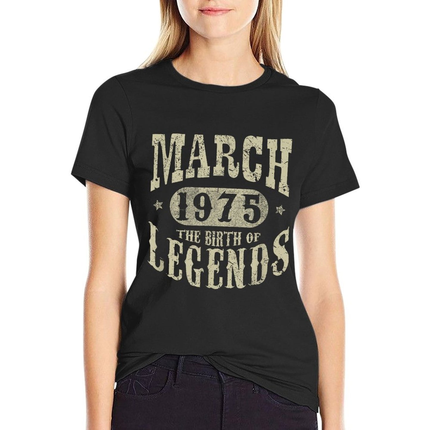 50 Years Old 50th Birthday March 1975 Birth of Legend Slim-fit Cut T-Shirt