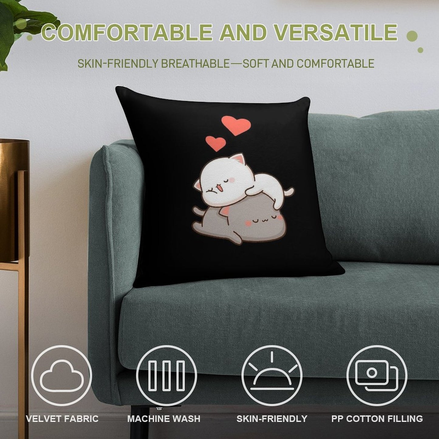 Peach Goma Soft Multiple Sizes Throw Pillow