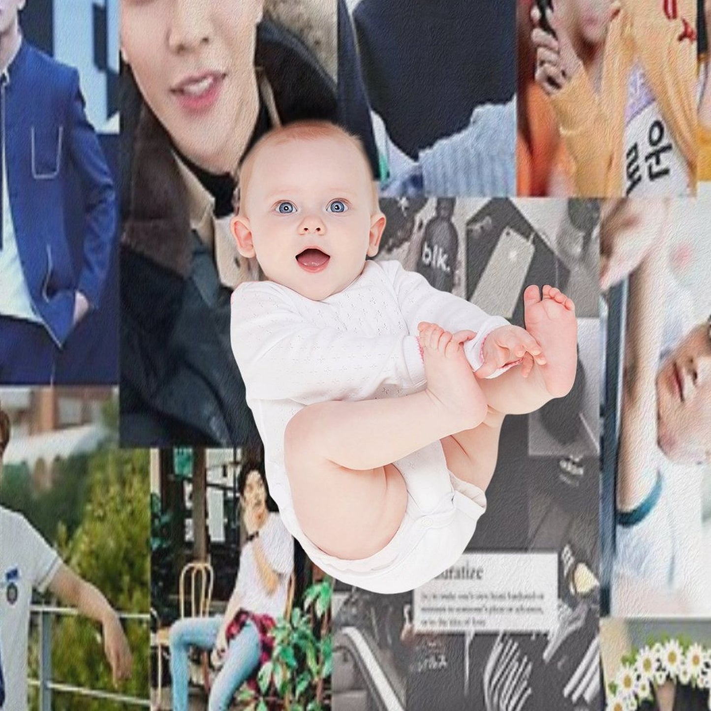 Rowoon Beautiful Collage Plush Throw Blanket