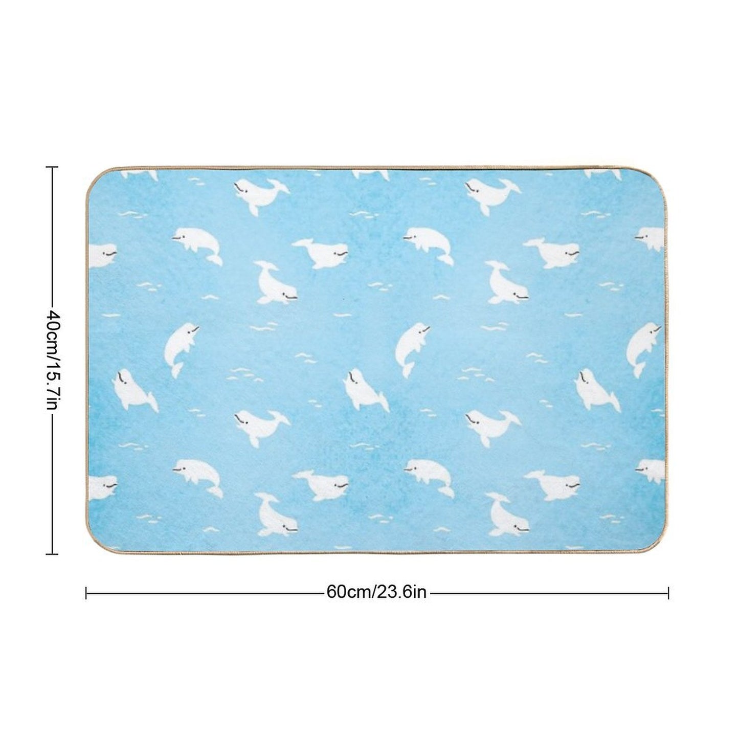 Beluga Whale Dirt-Trapping Bath Mat