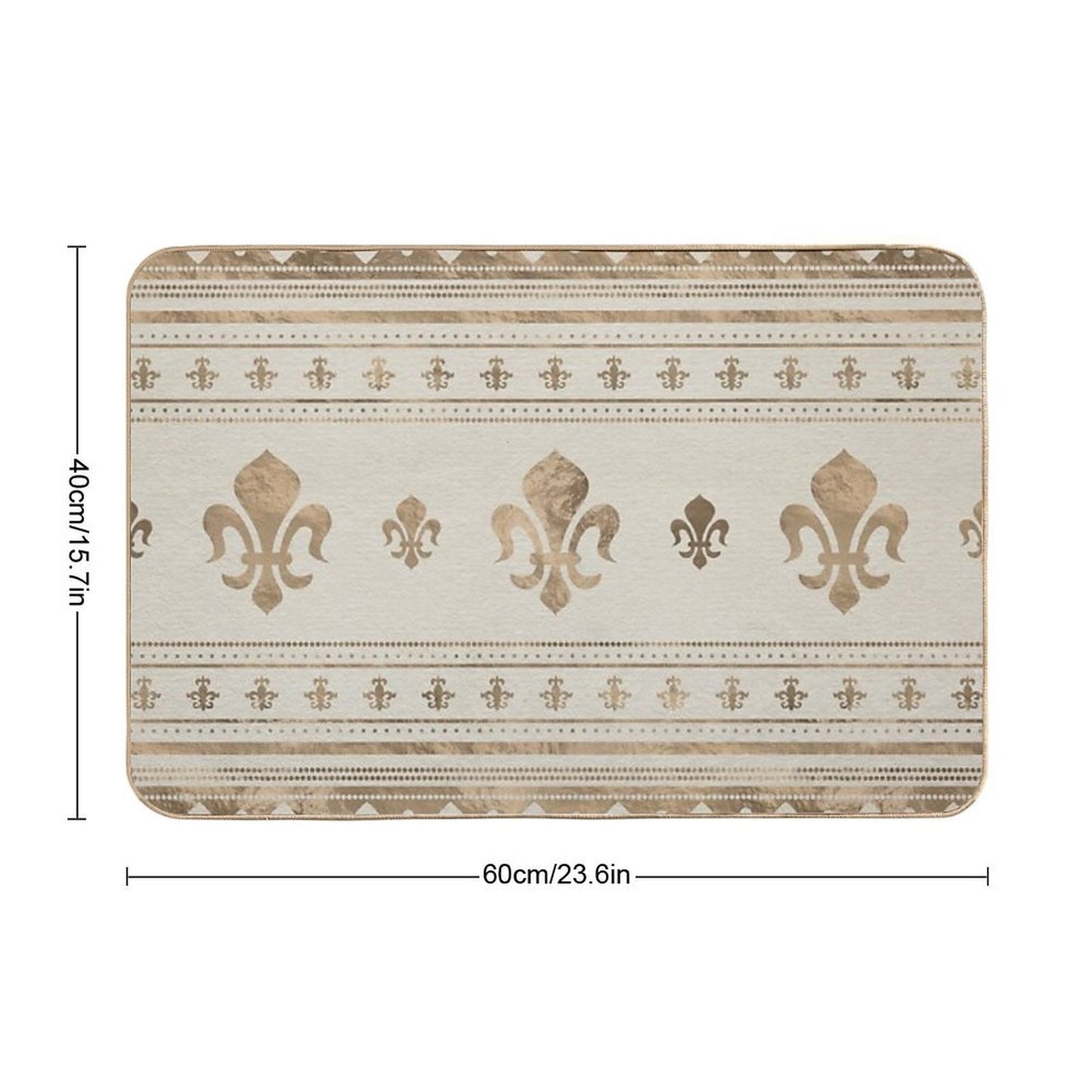 Fleur-de-lis Pastel Gold Anti-Trip Bath Mat