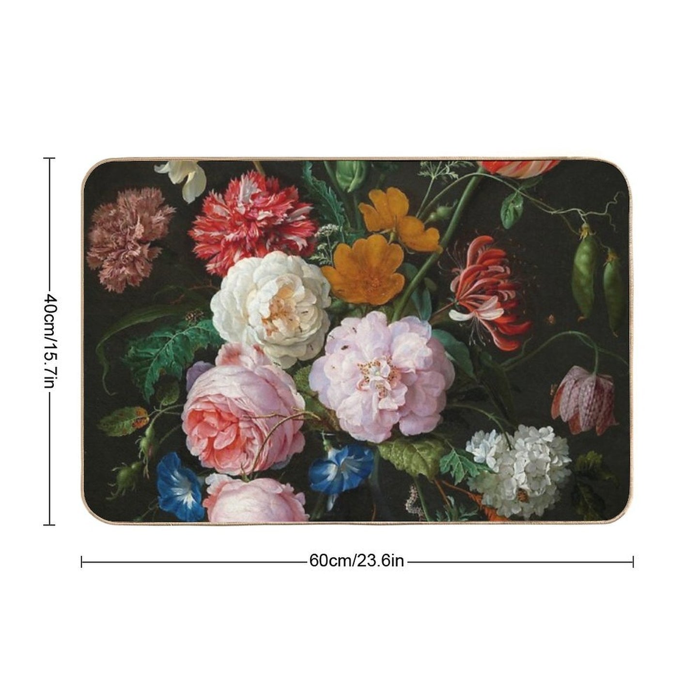 Jan Davidsz. De Heem Still Life with Flowers in A Glass Vase Dirt-Trapping Bath Mat