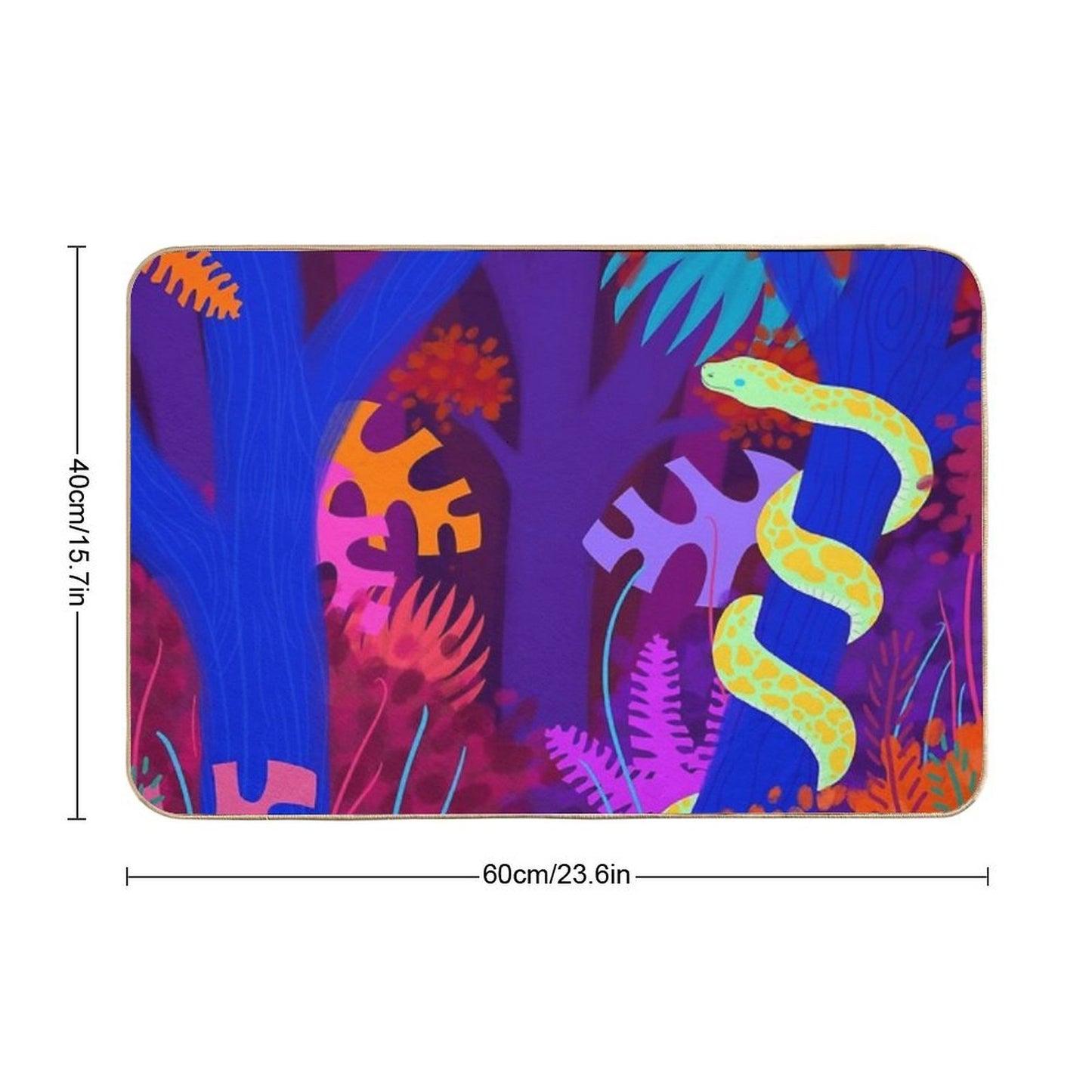 Funky Python Easy Maintenance Bath Mat