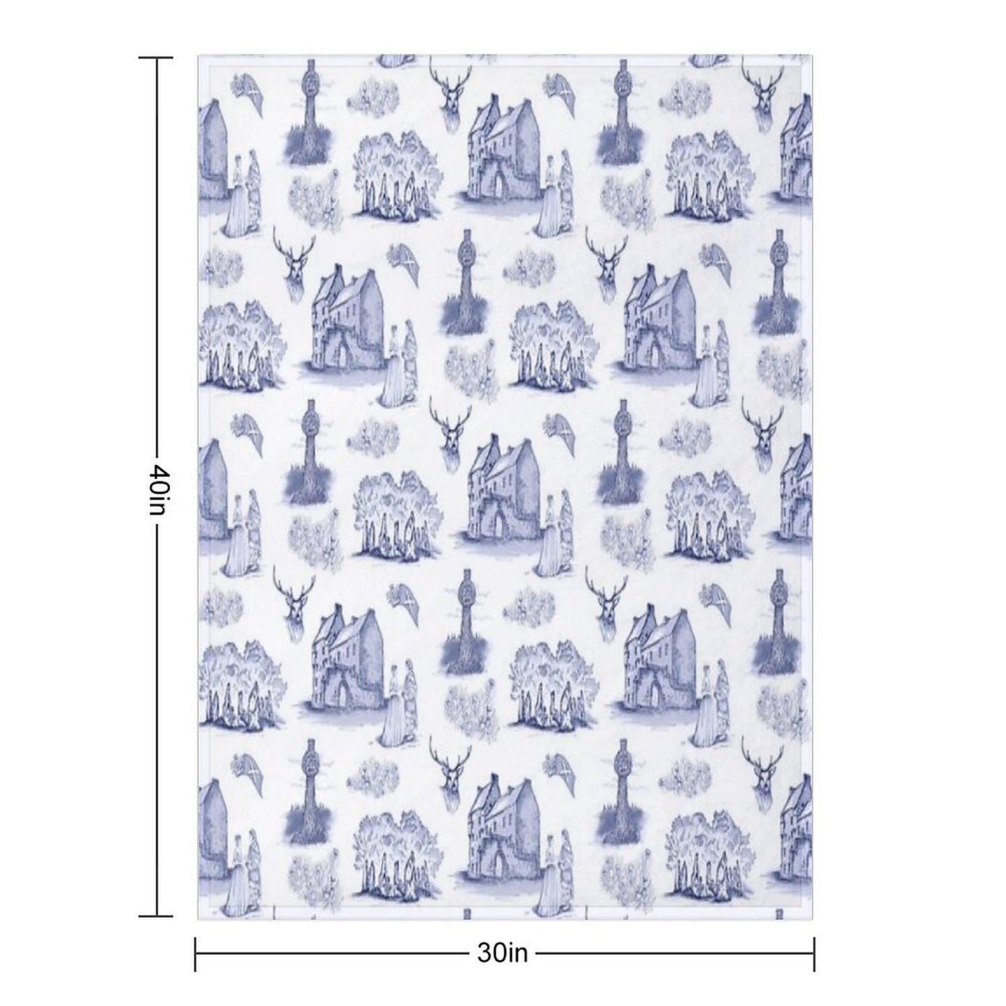 Highlander Toile in Blue Compact Throw Blanket
