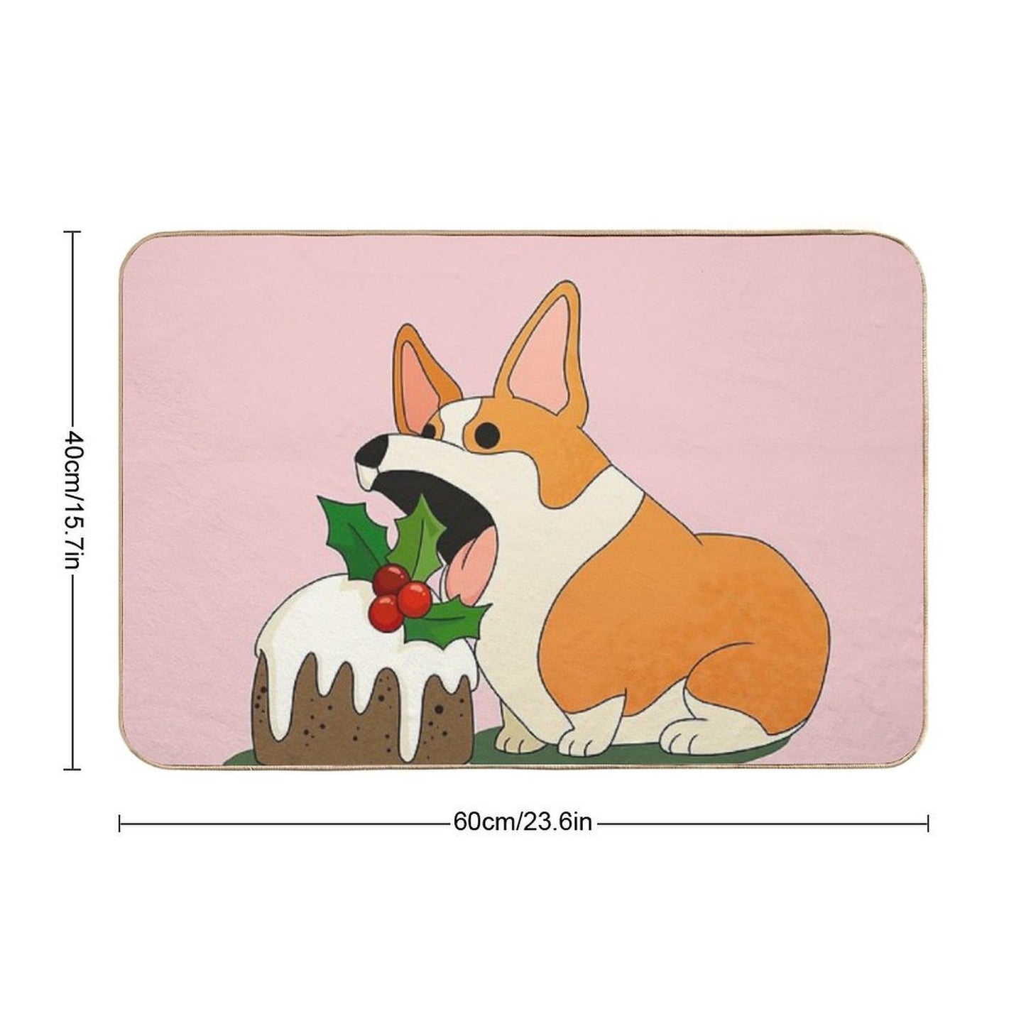 Christmas Corgi Rapid-Drying Bath Mat