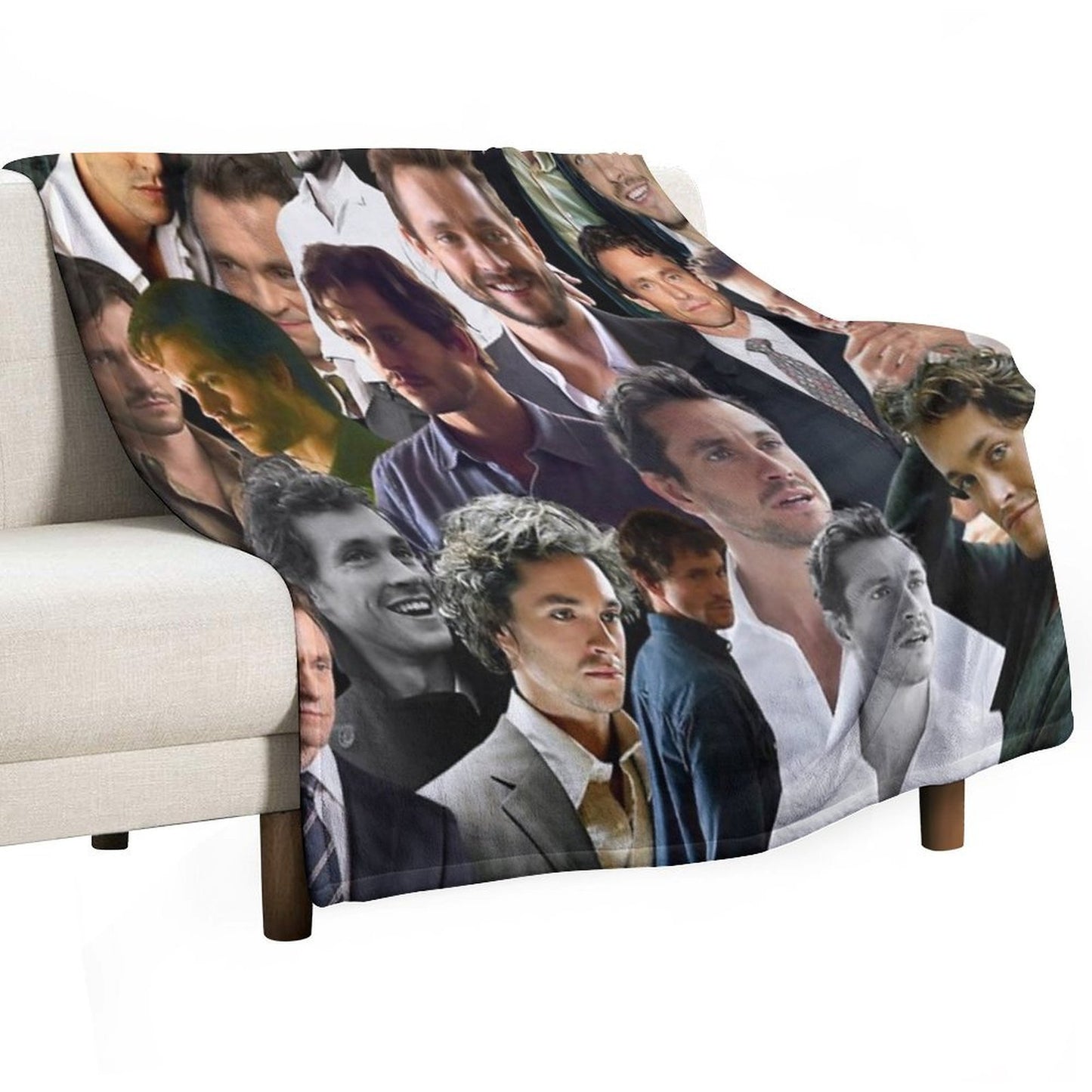 Hugh Dancy Photo Collage Velvety-soft Throw Blanket