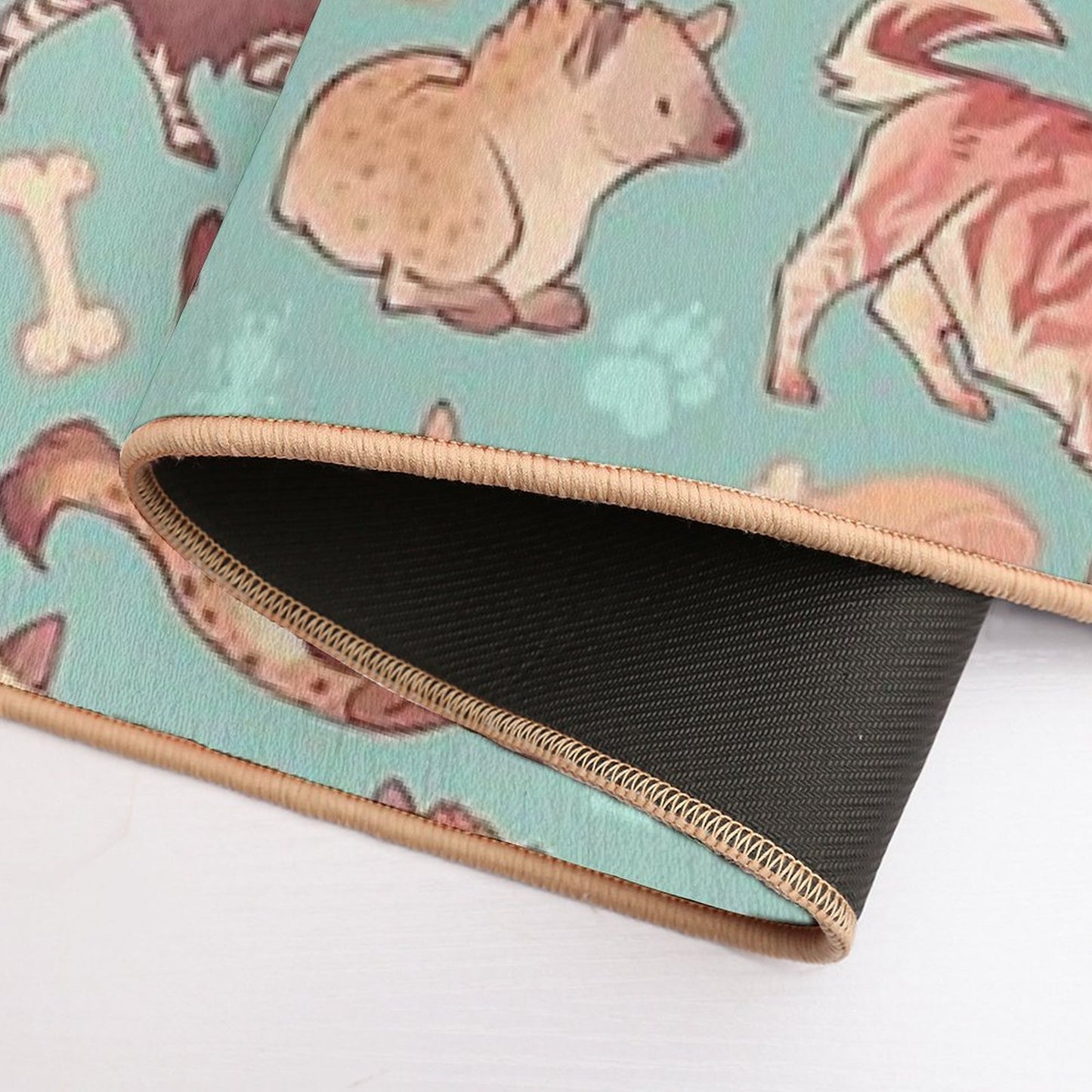 Hyenas in Minty Dirt-Trapping Bath Mat