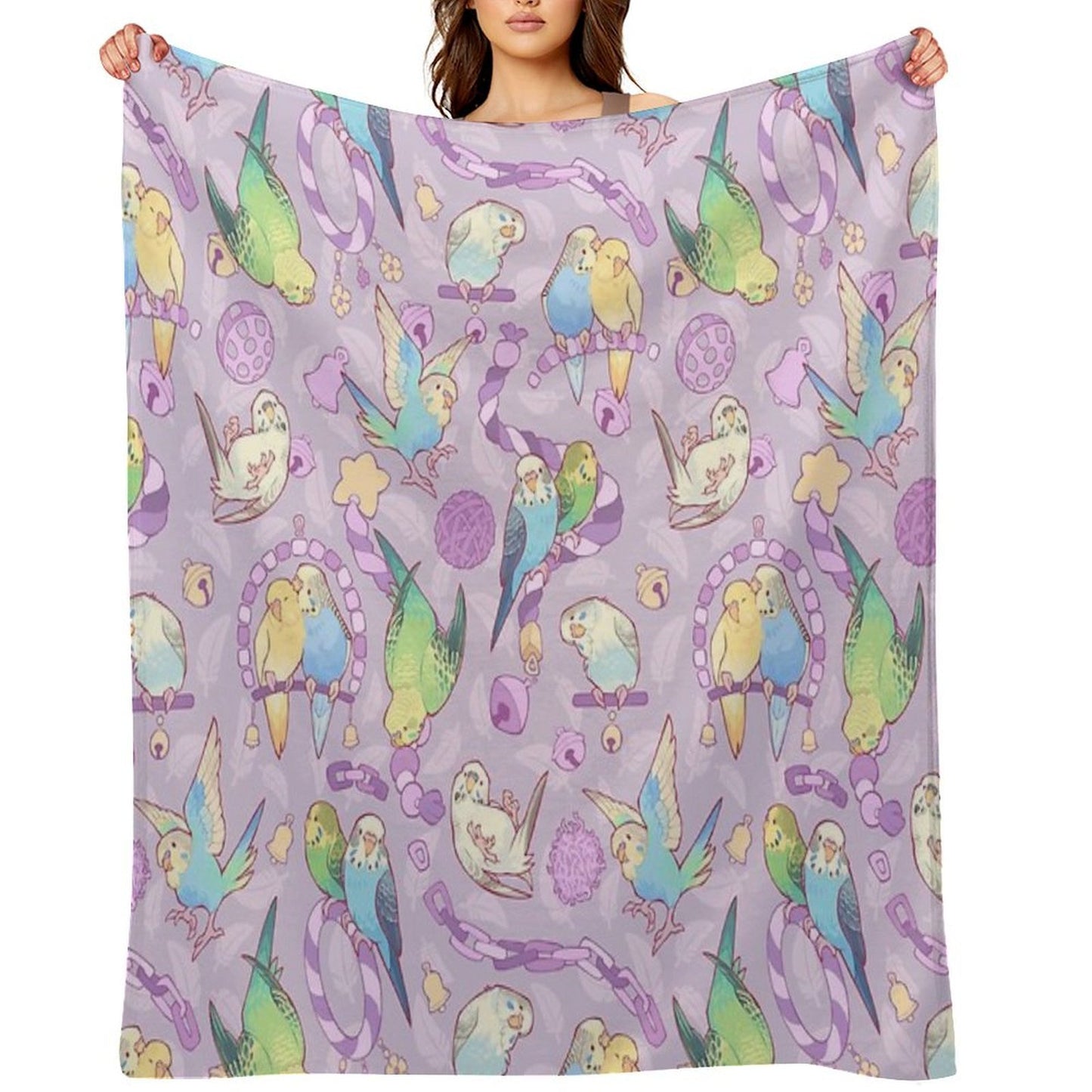Budgie Bunch Grape Froyo Flavored Durable Throw Blanket
