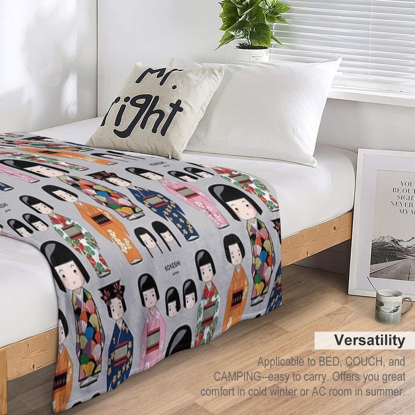 Kokeshi Doll from Japan Durable Throw Blanket