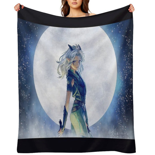 Rayla And Moon Compact Throw Blanket
