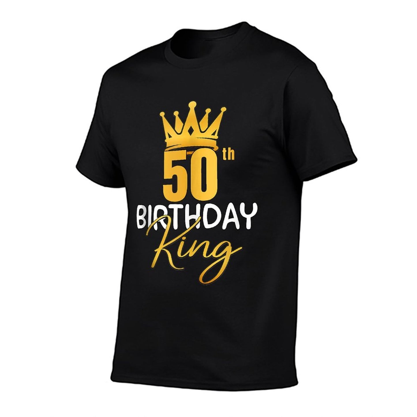 50th Birthday King Gold Crown For Boys And Men Stretchy T-Shirt