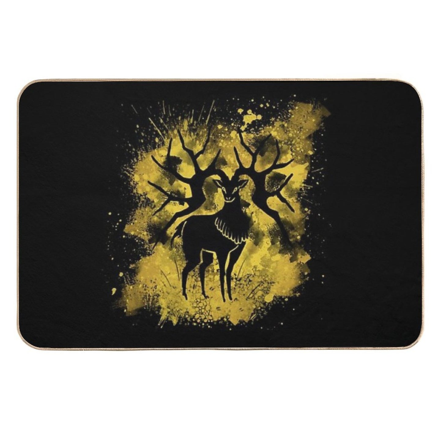 Golden Deer Splatter Fade-Resistant Bath Mat