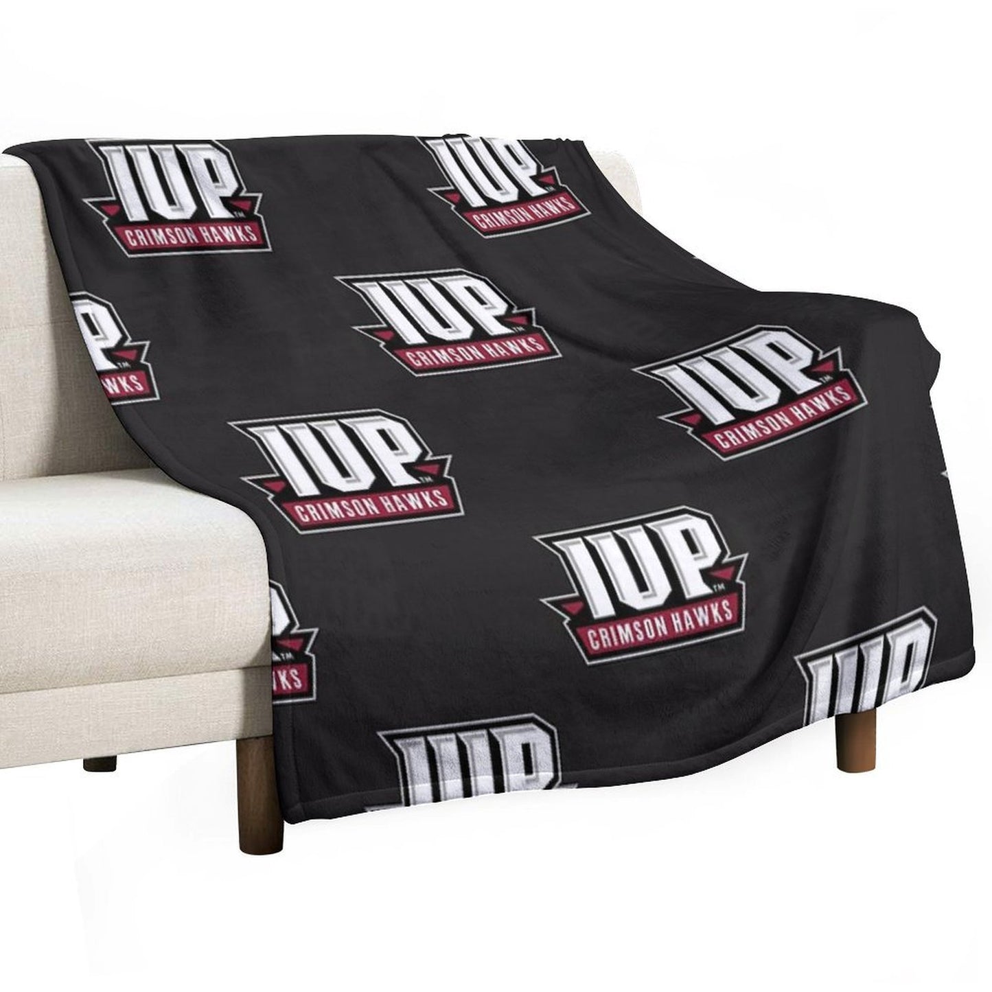 IUP Crimson Hawks Club Classic T-Shirt Eco-conscious Throw Blanket