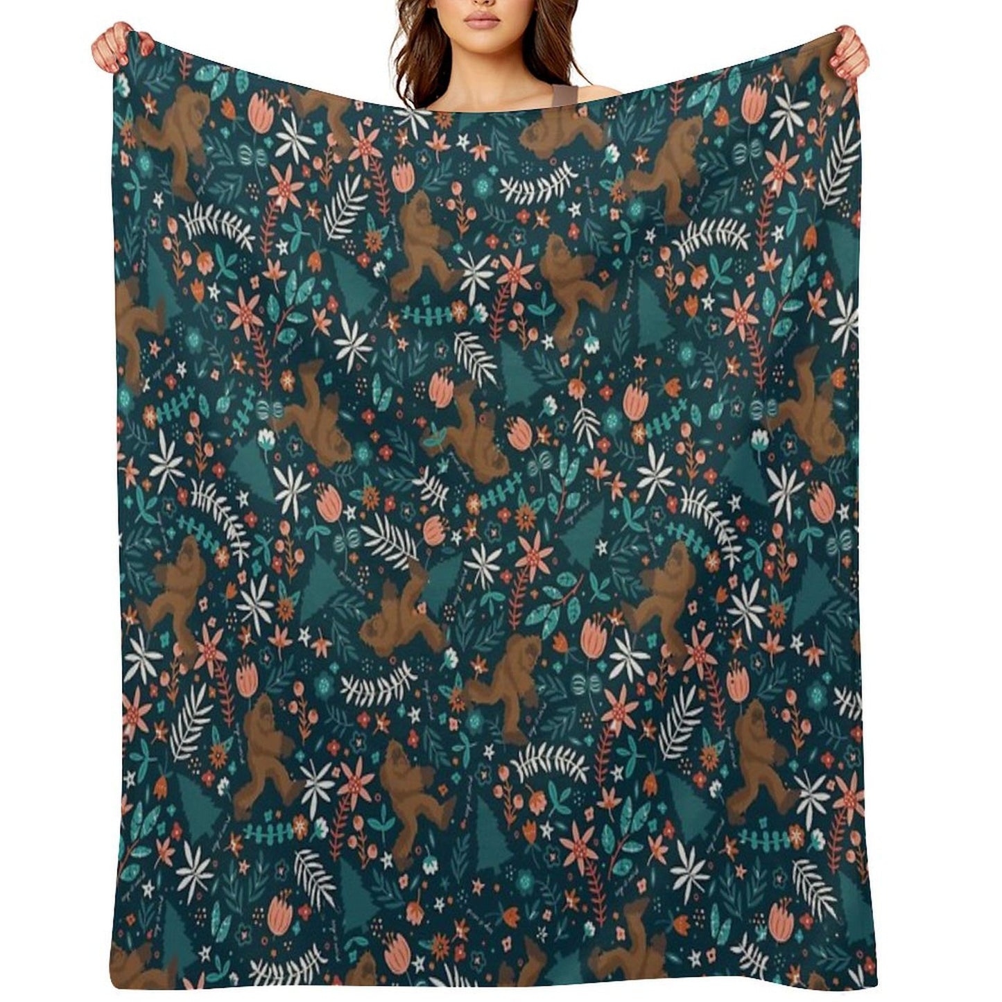 Bigfoot Keep It Weird Wrinkle-free Throw Blanket