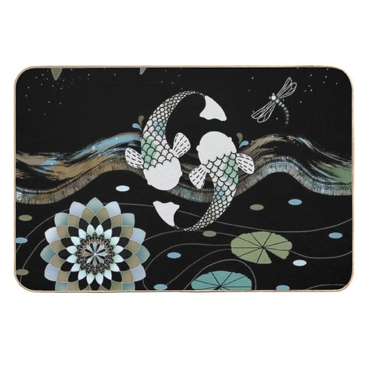 Lucky Koi Mandala  Easy To Clean Bath Mat