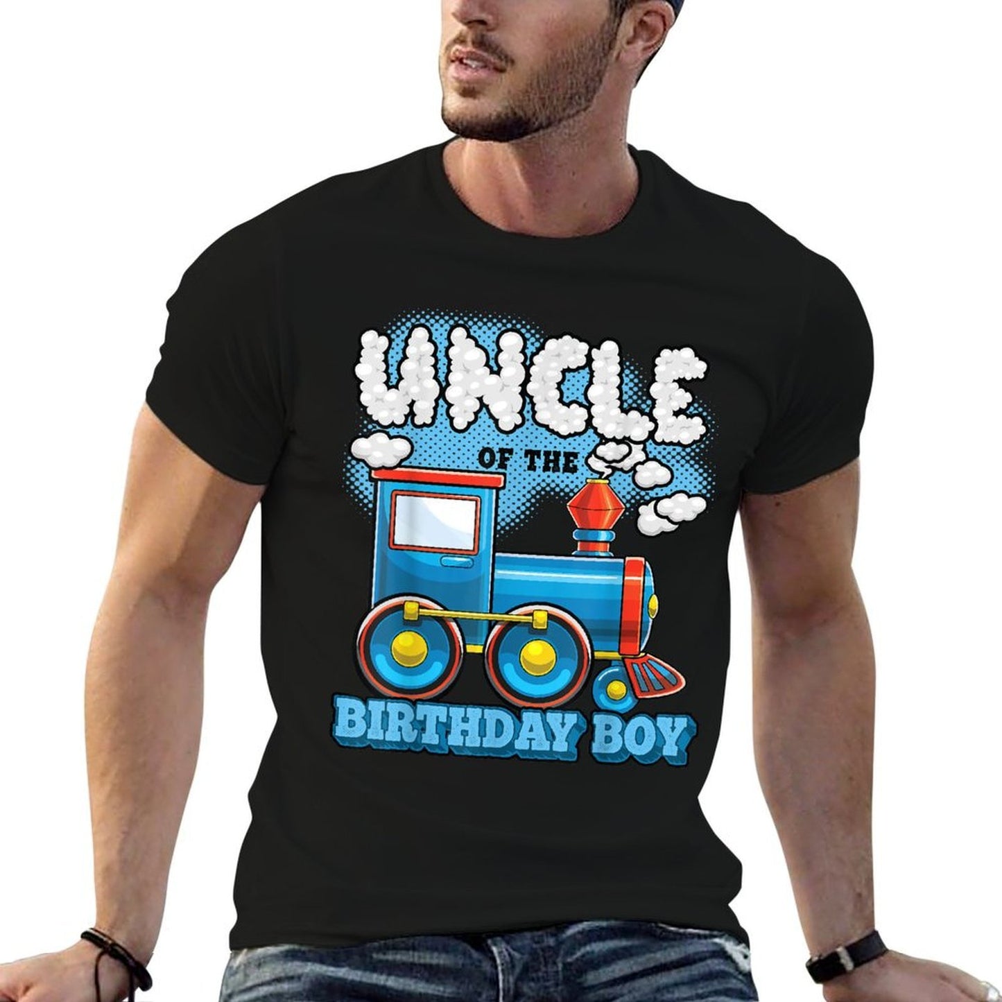 I'm Uncle of The Birthday Boy Train Birthday Party Supply Lightweight T-Shirt