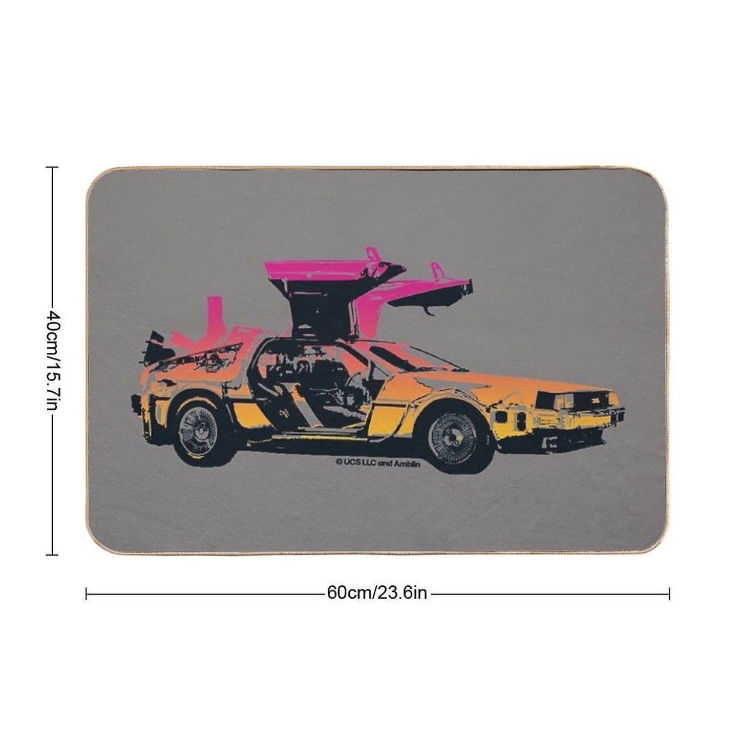 Back to The Future. Delorean Aesthetic. Birthday Party Gifts Repositionable Bath Mat