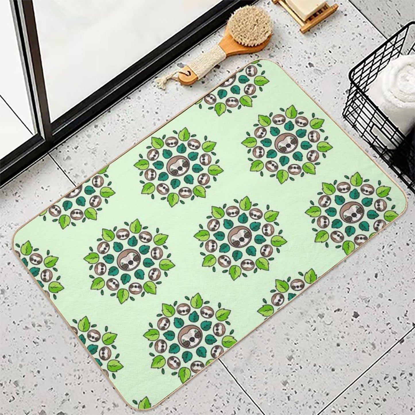 Mandala Sloth Slip-Resistant Bath Mat